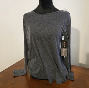 🆕️ Betsey Johnson Performance Yoga Shirt Size M Faded Black NWT